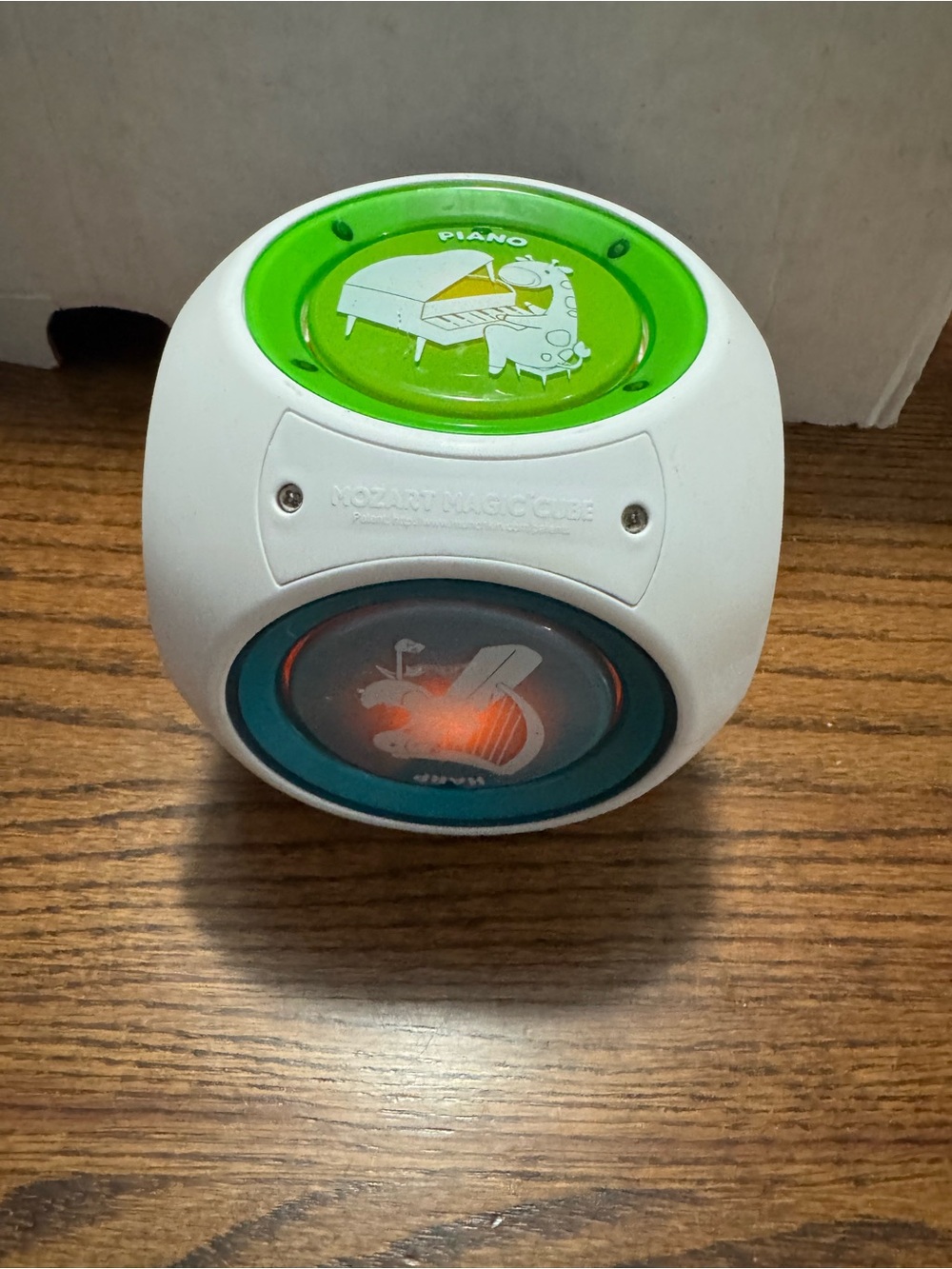 Toddler White Portable Music Pod with Green and Blue Accents